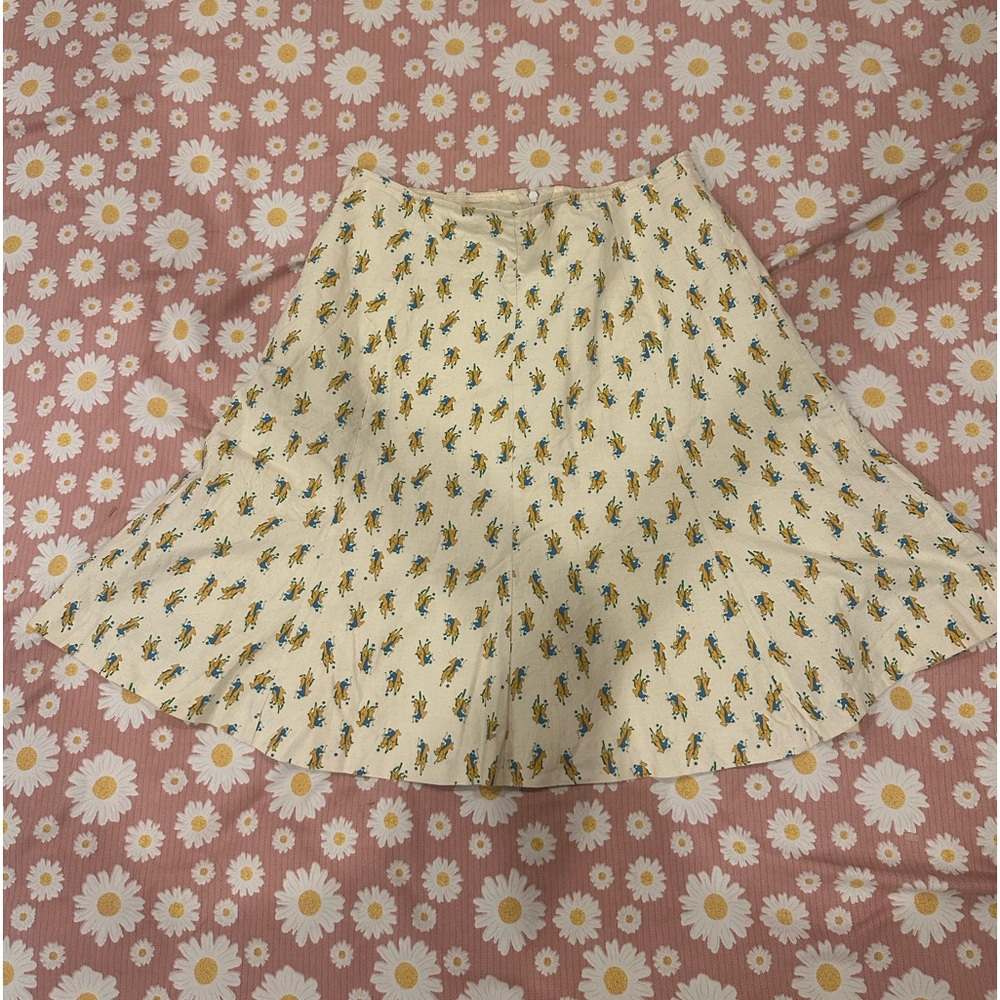 Vintage Polo Print fit and flare high waisted skirt